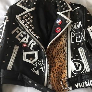 Woman’s Blinged Out Biker Jacket